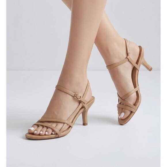 a new day Shoes - Women’s Stella Almond Toe Strappy Reggie Heels - A New Day Sand Size 7